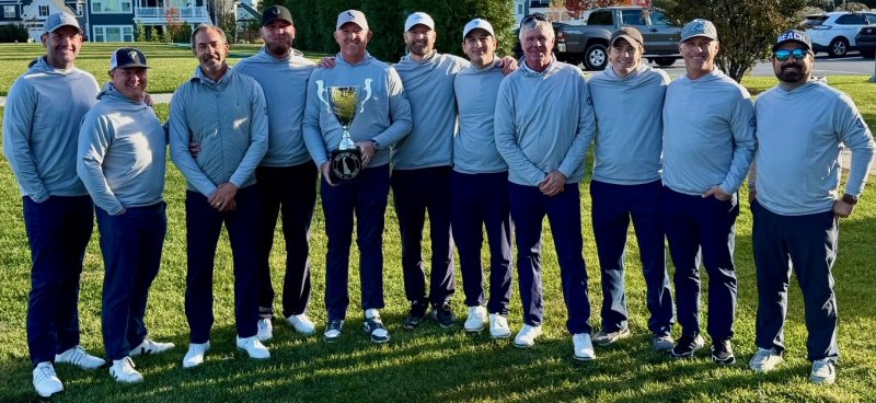The winning northern team in the recent Delaware Cup competition among Delaware golf professionals, held at Rehoboth Beach CC and Peninsula. Shown are (l-r) Eric Onesi, Brian Bryson, Dan Mrozinski, Mike Tobiasson, Mike Caldwell, Zac Oakley, Jacob Chambers, Bob Lennon, John Colbert, Brendan Post and Matt Bonanno. SUBMITTED PHOTO